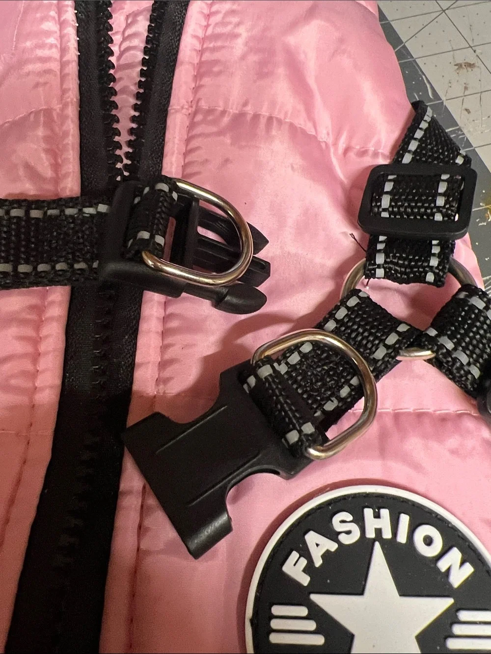 Pink Kids Puffer Harness Jacket